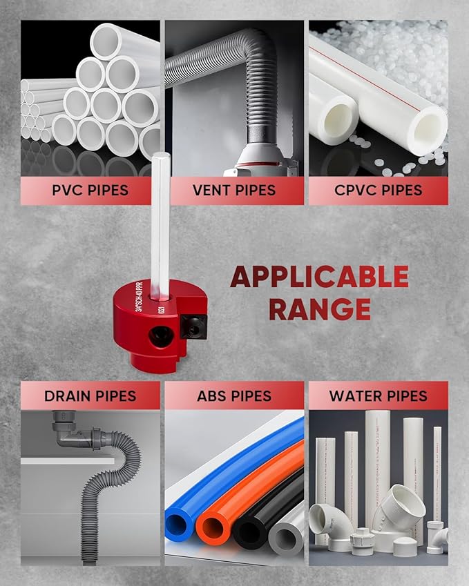 Saker PVC Pipe Reamer, PVC Fitting Saver with 3/4inch Head, For SCH40, ABS Pipe,CPVC Perfect for Plumbing Repairs, Fits Standard 1/2" Drill