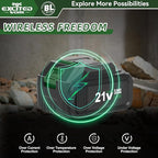 21V Max Cordless 2.0J Rotary Hammer Drill Kit with 3.0 Ah Battery, Brushless Motor and 2 Functions for Concrete, Fast Charger, 4000IPM, 3 Drills for Masonry, Metal and Wood