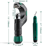 Copper Pipe Cutter Tool Set 3/16"-2" OD, Tube Cutter for Copper,Brass,Aluminum&Stainless Steel, HVAC Metal Plumbing Tubing cutter Tool with Deburring Tools&Extra Blades