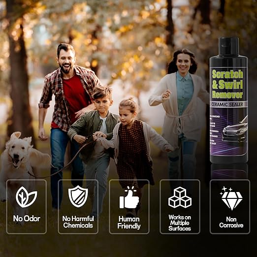 Upgraded Car Scratch Remover Kit, Scratch Remover for Vehicles ＆ Cars, Car Paint Scratch Repair, Polishing ＆ Rubbing Compound Paint Restorer with Applicator Pad, add Gloss ＆ Shine 8.4oz