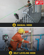 Fanttik D12 PRO Laser Level 3 x 360°, Self-Leveling Cross Line Laser with LED Screen, 3D Green Cross Line, 5200 mAh Battery Rechargeable, Pulse Mode, Magnetic Support