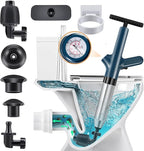 AHN Toilet Plunger Heavy Duty Air Drain Blaster,Drain Clog Remover Tool,High Pressure Drain Blaster with Visual Barometer,Toilet Clog Remover Plungers for Kitchen Clogged Pipe Sink Bathroom(Blue)