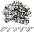 Hordion 50Pcs 12mm Two Hole Strap U Bracket, M12 Rigid Pipe Strap Stainless Steel Conduit Clamp for Fixing Pipe