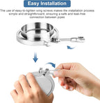 4 Tri Clamp Ferrule, Stainless Steel Sanitary Pipe Fittings Kit Sanitary End Set with 102mm 4 End, Weld Ferrule, Clamp, Gasket for Machinery Manufacturers