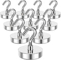 MIKEDE Strong Magnetic Hooks, 110Lbs Heavy Duty Magnetic Hooks for Cruise Cabin, Neodymium Earth Magnets with Hooks for Hanging, Super Metal Industrial Magnetic Hanger for Grill, Cruise, Storage