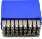 27pcs Heavy Duty Steel Stamp Uppercase Letter 1/16 1.5mm Hand Stamping Character Mark Code Alphabet Punch Kit for Bracelet Ring Jewelry Sheet Metal Plate Making Mold Die