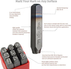 36pcs Heavy Duty Steel Stamp Uppercase Letters and Number 5/64 2mm Hand Stamping Character Mark Code Alphabet Punch Kit for Bracelet Ring Jewelry Sheet Metal Plate Making Mold Die