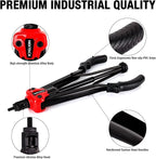 Heavy Duty Rivet Nut Tool Kit, 16" Auto Release Nut Rivnut Tool with 12 SAE & Metric Mandrels & 105 Nurserts, Threaded Riveter Tool Setter in Rugged Carrying Case NT800