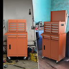 Goplus Tool Chest, 5 Drawers Rolling Tool Cabinet with Detachable Top Toolbox, Universal Lockable Wheels, Lock Bar, Protective Liner & Tool Rack, Metal Tool Storage Cart, Tool Box for Garage Workshop