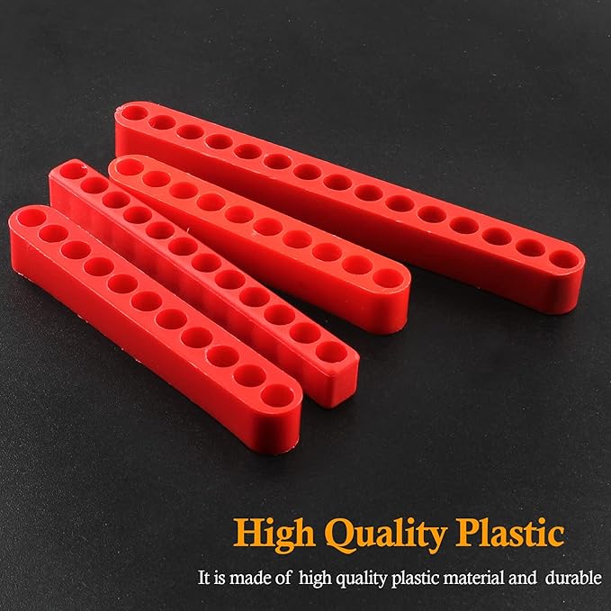 20Pcs Hex Shank Screwdriver Bit Holder Set, Plastic Screwdriver Head Storage Case, Drill Bit Storage Case, Screwdriver Head Holder Organizer, Including 10, 11, 12, 15-Holes