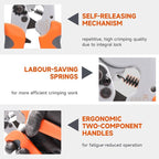 iCrimp Hexagonal Ratchet Crimper for End Sleeves and Ferrules 0.25-6mm² AWG 23-10, Wire Ferrule Crimping Tool (HSC8 6-6)