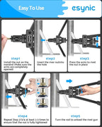 eSynic Professional Rivet Nut Tool Kit - 14" Heavy Duty Rivnut Gun with 6 Mandrels & 80pcs Nuts- Metric & SAE Thread Set for Metal/Wood/Auto Repair, Ergonomic Comfort Grips & Carrying Case Included