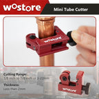 Wostore Tube Cutter Set Heavy Duty Pipe Cutter 3/16-2 Inch (5-50mm) O.D.tubing, Mini Tube Cutter 1/8 to 7/8 Inch (3-22mm), Deburring Tool For Copper, Aluminum, PVC Pipes