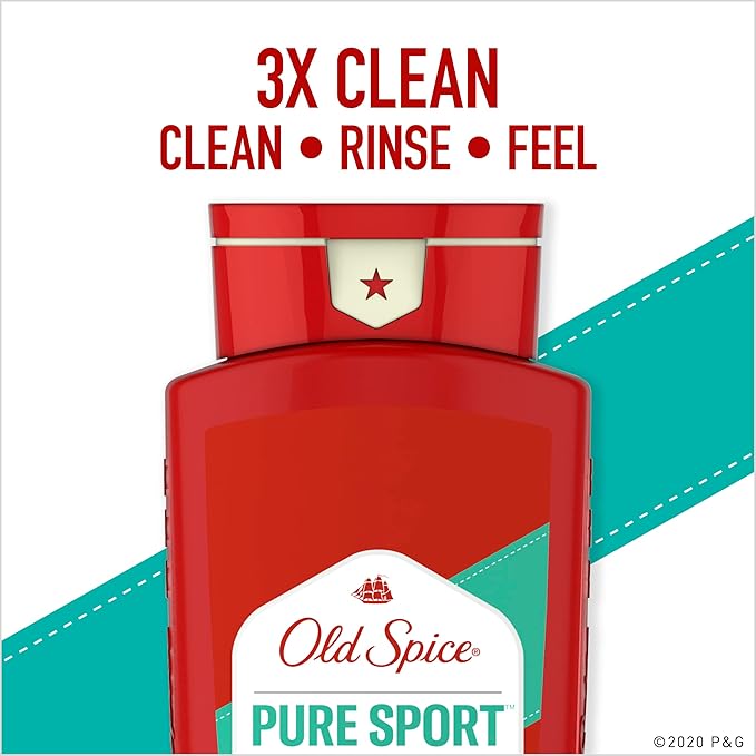 Old Spice Body Wash for Men, Pure Sport Scent, High Endurance, 33.4 fl oz (Pack of 4)-VeraVaultWomen