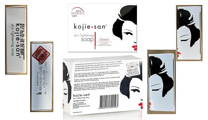 Kojie San Skin and Body Soap 2 Piece Set – Original Kojic Acid, Dark Spot Remover Soap Bar with Coconut & Tea Tree Oil – 65g x 2 Bars & 30g Face Cream-VeraVaultWomen