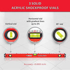 Kapro - 770 Exodus Professional Box Level - 48" - With 45° Vial & Ruler - For Leveling, Measuring, Marking, and Cutting - Features 3 Vials, Precise Straightedge, and Wall-Grip