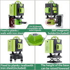 Laser Level 360 Self Leveling, 4 * 360° Green Cross Line Lazer Leveler Tool, Professional 4D Laser Level for Picture Hanging and Construction, Remote Control & 2 Batteries