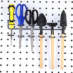 Ripeng Pegboard Screwdriver Holders Peg Board Organizer Accessories Multi Ring Tool Holders Six Tool Organizer Racks for Pegboard, Pliers(Black,4 Pieces)