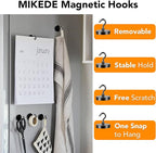MIKEDE Black Magnetic Hooks Heavy Duty, 150LB+ Strong Neodymium Magnets for Refrigerator, Magnetic Hooks with Epoxy Coating for Hanging, Magnets with Hooks for Cruise, Home, Workplace - 10 Pack
