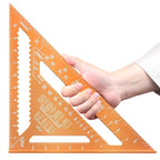Carpenter Square 12-inch Layout Tool Alloy Metal Triangle Ruler Protractor,Orange（SAE&MER）