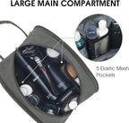 WANDF Travel Toiletry Bag for Men Large Toiletries Shaving Bag Water Resistant Hanging Dopp Kit Travel Accessories Bag for Women Men (Grey)