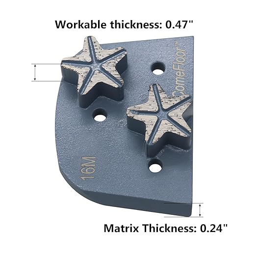 Concrete Floor Grinding Discs, Diamond Metal Grinding Tooling for Lavina Grinders, Concrete Preparation & Thin Epoxy Remove, Double Segments 16 Grit Medium Bond, Pack of 9