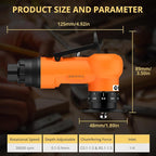 AMTOVL Air Chamfer Tool - Mini Pneumatic Chamfering Machine, 30000 RPM Pneumatic Chamfering Tool, 45 Degree Air Beveling Machine with 1/4 Inch Air Inlet for Metal, Wood, Acrylic Deburring (Orange)