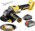 Cordless Angle Grinder Compatible with Dewalt 20V MAX Battery, 9600RPM Brushless Metal Grinder Tool, 4-1/2 Inch, w/4.0Ah Battery, Kickback Brake, 3 Vairable Speed, Slide Switch, Auxiliary Handle