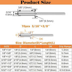 70pcs 3/16 x 3/8 inch 304 Stainless Steel Pop Rivets, 4.8 x 10mm Blind Rivets for DIY/Automotive Repairs/Furniture