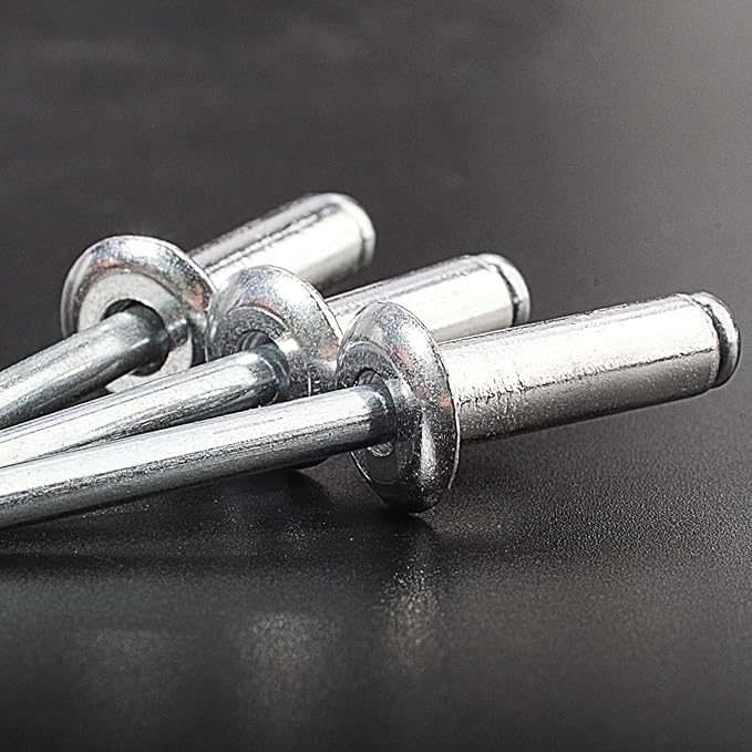 Linkup 130pcs pack 3/16" x 5/8" Pop blind Rivets, 4.8mm x 16mm pop rivets,Aluminum Body Steel Mandrel Rivets (Sliver),Dome Head aluminum rivets
