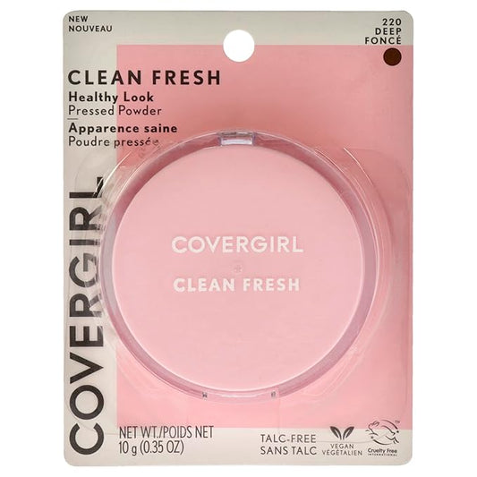 COVERGIRL COVERGIRL Clean Fresh Pressed Powder, Deep, 0.35 Ounce, 220 Deep (99350052598)-VeraVaultWomen