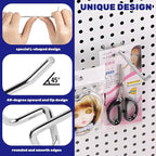 40Pcs 6" /150mm Stainless Steel Pegboard Display Hooks Bulk Set, Silver Garage Organization Peg Wall Hook Metal Slatwall Panel Hook Fit 1/8 and 1/4 Inch Pegboard for Retail