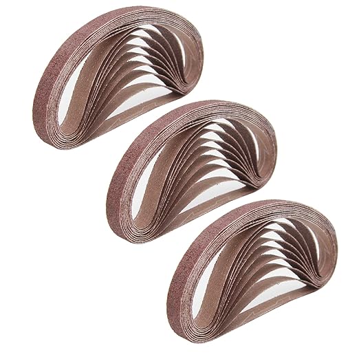 1/2 x 18 Inch Aluminum Oxide Sanding Belt, 30PCs Sanding Belt Set, 6 of Each 80/120/150/240/400 Assorted Grit, Abrasive Belts for Belt Sanders