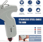 Zhushan Stainless Steel Cable Tie Gun, Auto Tighten & Cut Tool for 4.6–7.9mm Metal Ties, 4-Level Tension, Heavy-Duty & Easy to Use