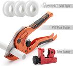 Bates- PVC Pipe Cutter, Cuts up to 1-1/4" Inch, Mini Tube Cutter 1/8" to 7/8", Ratcheting PVC Pipe Cutter Tool, Pipe Cutters PVC Pipe Shears, Plastic Pipe Cutter, PVC Cutter Tool, PVC Ratchet Cutter