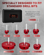 Saker PVC Pipe Reamer Kit, PVC Fitting Saver with 3/4inch, 1 inch, 1-1/4inch,1-1/2inch, 2inch,3inch,4inch Head, For SCH40, ABS Pipe,CPVC Perfect for Plumbing Repairs, Fits Standard 1/2" Drill