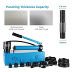 15T Hydraulic Knockout Punch Kit KO Tools with 10 Slug Splitting Dies, 1/2" to 4" Electrical Conduit Hole Cutter Set, Metal Punch Tool for Steel, Stainless Steel, Aluminum, Plastic