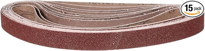 1-1/8 x 21 Inch Sanding Belt, 15 Pcs 40 Grit Knife Sharpener Belts Work Sharpening for Belt Sander Knife Carving Tool Metal Working