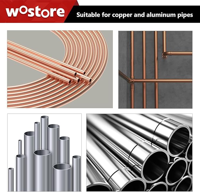 Wostore Spring Tubing Benders Kit for Pipe O.D. 1/4, 3/8, 1/2, 5/8 and 3/4 Inch 350 mm Length 5 in 1 Tube Bender Set for Copper,Aluminum and Soft Steel Pipes