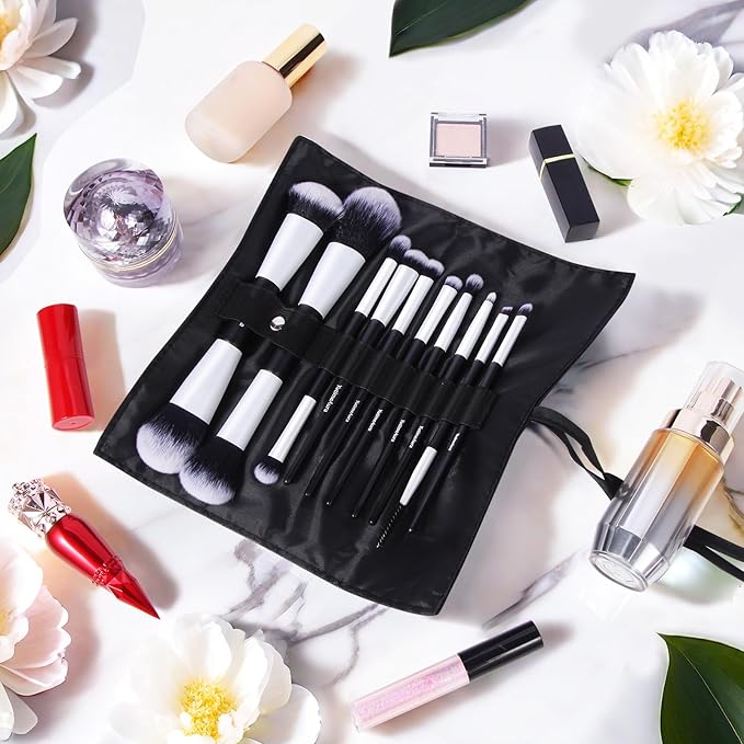 Makeup Brush Set 10pc, Dual-Ended Makeup Brushes For Bronzer, Contour, Eyeshadow, Blush, Concealer, Foundation-VeraVaultWomen
