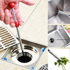 Drain Snake, 61 inch plumbing snake，Sink Snake Drain Clog Remover for Sewer Kitchen Bathroom