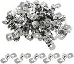 Hordion 50Pcs 5/16" Two Hole Strap U Bracket, M8 Rigid Pipe Strap Stainless Steel Conduit Clamp for Fixing Pipe