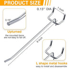 Shimeyao 100 Pcs Peg Board Shelving Hooks Stainless Steel Hanging Board Pegs Wall Display Hooks Bulk for 1/8 1/4 Garage Storage Organizer Accessories(6 Inch,Silver)
