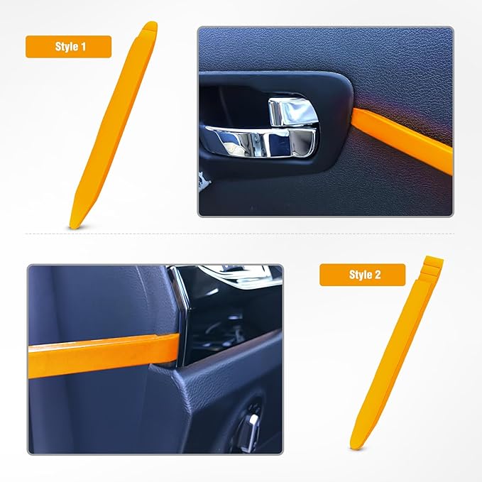 GOOACC 5 PCS Nylon Auto Trim Removal Tool Kit No-Scratch Removal Tool Kit for Car Clip Panel & Audio Dashboard Dismantle Yellow