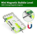 BETHEL 90°/180° Compact Level with Shatterproof Cross-check Magnetic Bubble, Mini Pocket Spirit Level for Picture Hanging Marking Measuring Instruments Layout tools (95×13×51(MM))