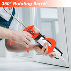 Caulking Gun, Silicone Sealant Caulk Gun for Caulking/Filling/Sealing, No Drip Hand Caulk gun with Ergonomic Grip,18:1 Thrust Ratio, Iron Smooth Rod for 10oz Caulk tubes