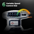 5-Inch Random Orbital Sander with Brake, 3.0AMP Electric Palm Sander 6 Variable Speed, 13000RPM Power Sander with 15pcs Sandpapers, ZeroDust & Vacuum Attach Collection System for Woodworking Sanding