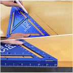 Pro 12 Inch Advanced Carpenter Square-Jig Block -Leve-Accurate Flatwork- Framing Square- Multi-Angle Measuring Tool (90° & 180°) for Carpenters & Architects(Blue)
