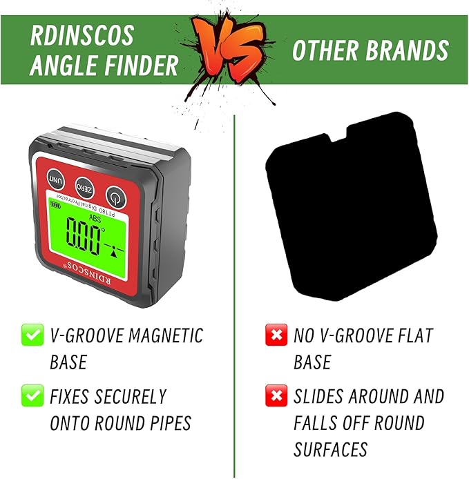 Digital Angle Finder Magnetic Table Saw Angle Finder Tool - Digital Inclinometer -4 of 90 Degree Finder Angle Cube Digital Protractor Bevel Gauge for Woodworking Micro Jig (PT180R)