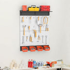 TORACK 69PCS Metal Pegboard with Accessoreis for Garage Wall, Tool Organizer Pegboard with Hooks, Wall Mounted Bins/Shelf, Tool Storage Peg Board for Wall(Grey)